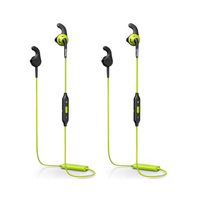 Philips Audio ActionFit in-Ear Wireless Headphones (SHQ6500CL) - Black/Lime Green (2-PACK) image 1