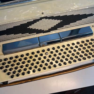 Contello Accordion 60’s in Pearl with Case Made In Italy image 9
