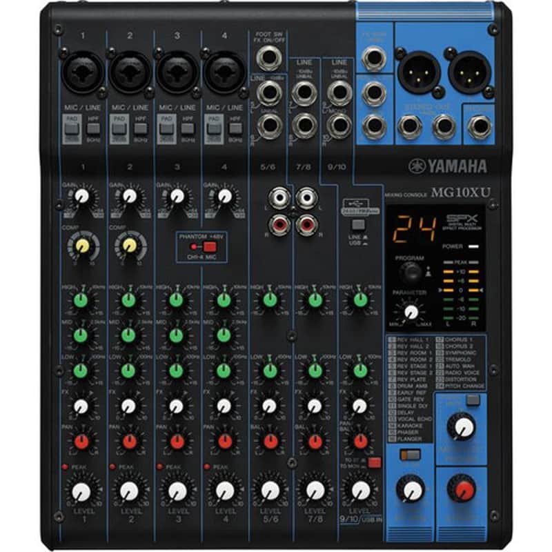 Yamaha MG10XU 10-input ster mixer 24 SPX FX 2 ch 1-knob comp; USB audio interface image 1