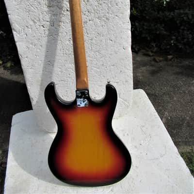 Rhythmline Mosrite Copy Guitar,  1960's  Japan, Sunburst, Case, Beautiful image 10