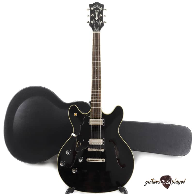 Guild Starfire IV ST LH Semi-Hollow Left-Handed Electric Guitar w/ Case - Black image 1