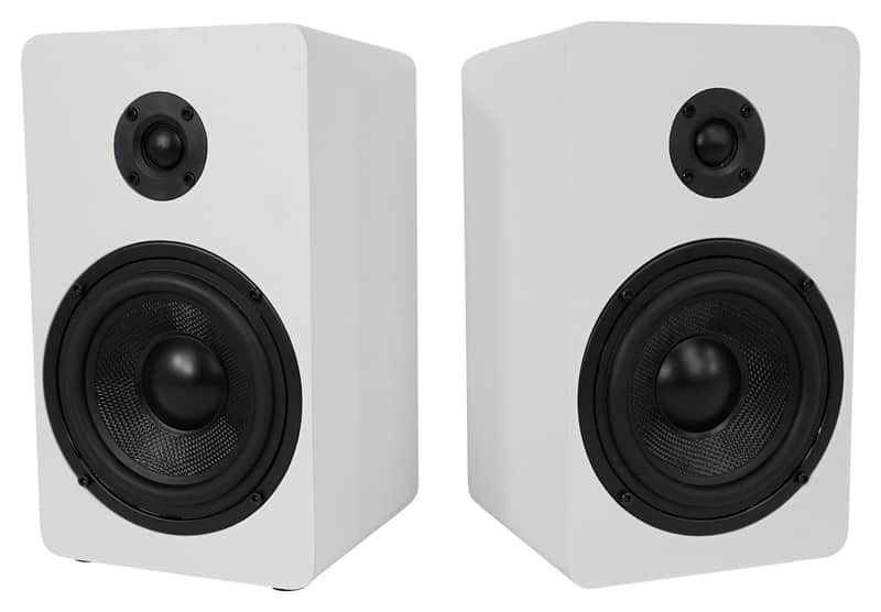 2 Rockville RockShelf 54W 360w White 5.25" Home Theater Bookshelf Speakers/4 Ohm image 1