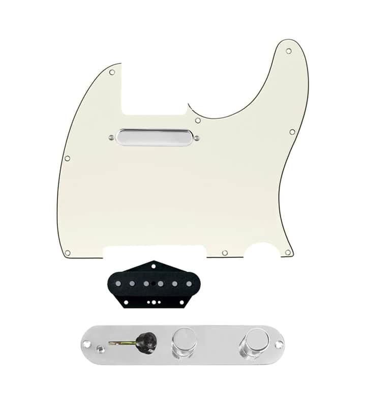 920D Custom Texas Vintage 3 Way Loaded Pickguard Parchment/Chrome for Tele Guitars image 1