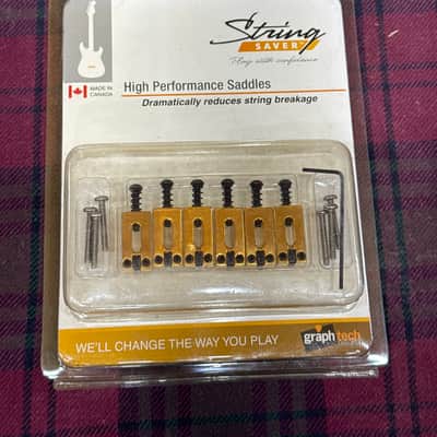 Graph Tech String Saver Classic Strat & Tele Saddles - Gold image 1