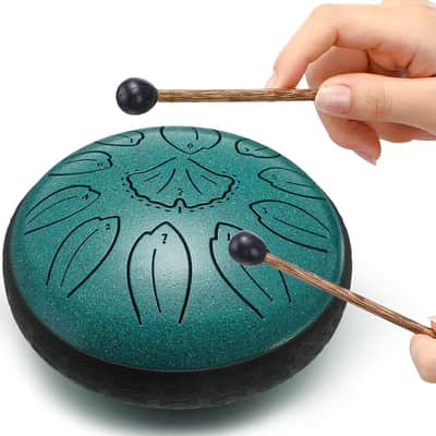 6-Inch Steel Tongue Drum – 11-Note Percussion Instrument, Rain Drum Style, Melodic & Relaxing Sound image 3
