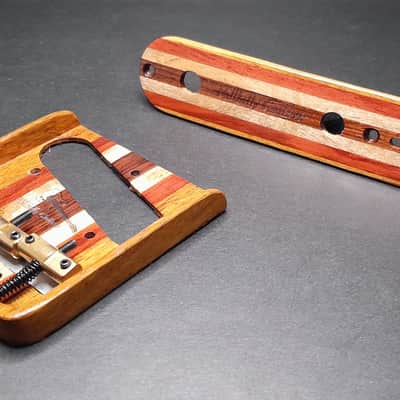 Hillbilly Guitars Custom Exotic Wood Fender Telecaster Bridge w Brass Comp Saddles image 4