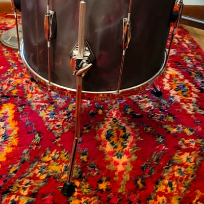 Gretsch 14"x16" FLOOR TOM w/Legs USA Custom Heritage Lugs - Black Satin Flame Nitron Wrap *EXCELLENT* 2024 image 10