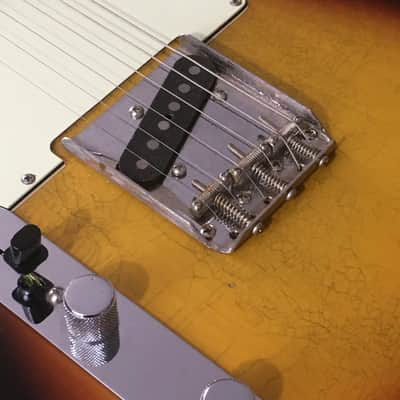 LEFTY! TL62 Vintage Custom Relic USA Double Bound Aged Sunburst Left Tele Guitar Kuwabara 7.7 lb HSC image 4