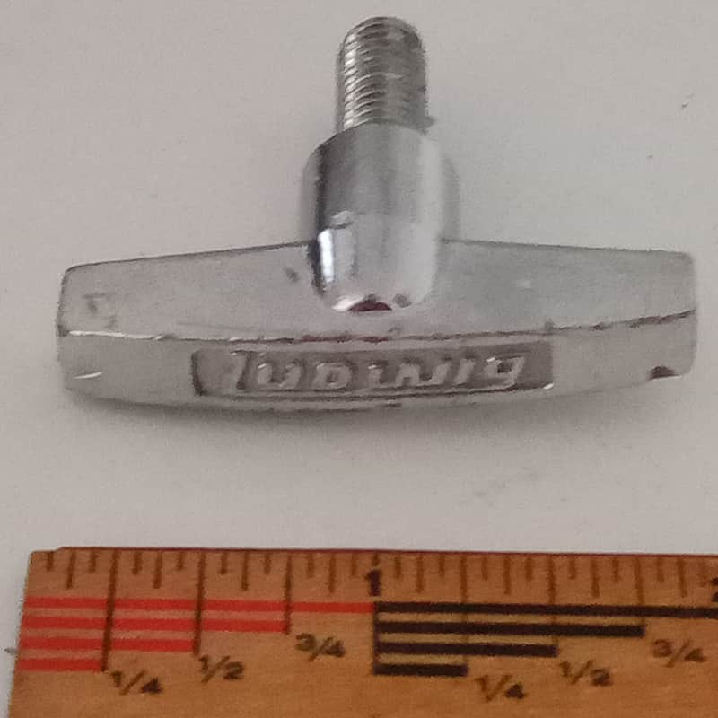 Ludwig 3/4"x5/16"-20 Wing-Screw Chrome T-Handle Cymbal/Tom Stand Part Vintage70s image 1