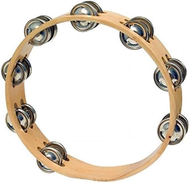 CP by LP CP388 8“ Handheld Single Row Tambourine - Steel Jingles CP Single Row image 1