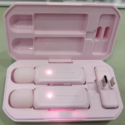 2 Pack Wireless Lavalier Microphone for iPhone iPad Android with Charging Case - 7H Clip on Lapel Microphone Wireless for Video Recording Vlogging, YouTube, Interview, 3 Mode Denoise (Pink) image 4