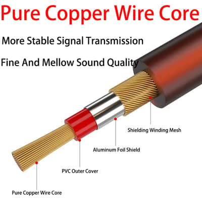 XLR to 1/4 inch Mono Microphone Cable, PVC Shelled 6.35mm 1/4 inch TS Male to XLR Female Unbalance Interconnect Microphone Audio Cable Adapter for Speaker Mic Guitar Mixer AMP (0.5m) image 4