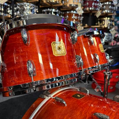 ~NEW!~ Gretsch USA Custom 4-Piece 10/12/16/22 Drum Kit Set in Burnt Orange Gloss Lacquer with Square Badges image 5