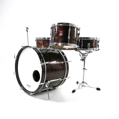 Premier Mahogany Duroplastic Kit with Royal Ace Snare 20,12,16,14 1960s image 3