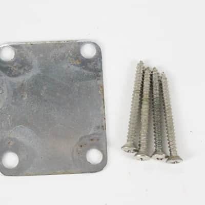 1977 Vintage Fender Precision Bass/Jazz/Telecaster Bass NECKPLATE USA 4-Bolt 1970s w/Original Screws image 4