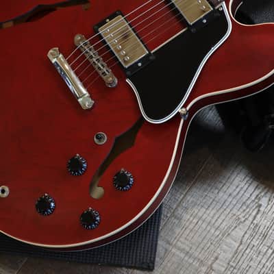 2011 Gibson ES-335 Dot Semi-Hollow Electric Guitar Satin Red + OHSC image 7