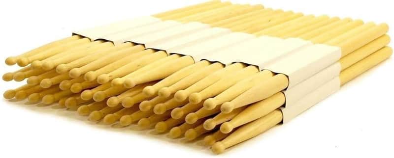 24 PAIRS - 7B WOOD TIP NATURAL MAPLE DRUMSTICKS 48 DRUM STICKS NEW image 1