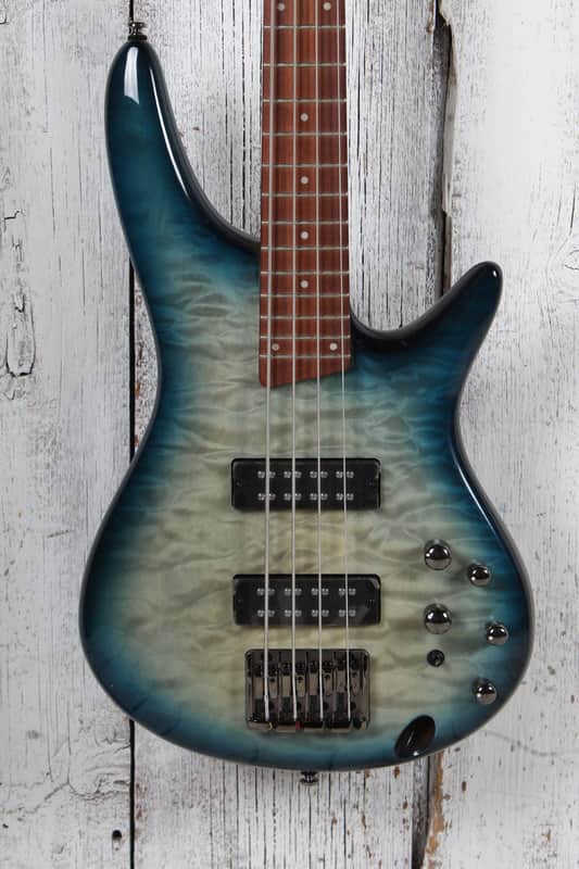 Ibanez SR400EQM 4 String Electric Bass Guitar Stained Cosmic Blue Starburst image 1