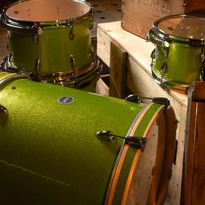 Click Icon - 6pc Maple Drum Set Shell Pack Lemon-Lime Misty Sparkle Wrap image 8