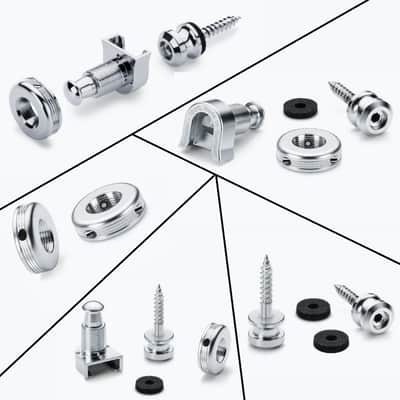 Schaller S-LOCK Security Strap Lock System (2), Nickel; Pull to Release image 2