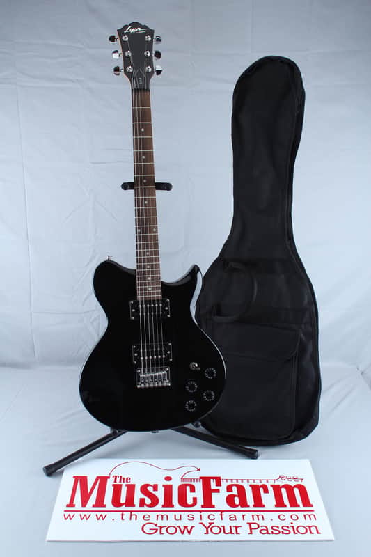 USED Lyon by Washburn LI15 Electric Guitar in black with 2 Humbucking PU Gig Bag image 1