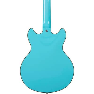 D'Angelico Premier Mini DC Semi-Hollow Electric Guitar Sky Blue image 8