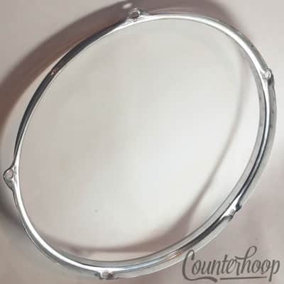*Pearl Rogers-Style 13"Tom Drum Rim/Hoop Triple Flange Chrome 5-Hole Vintage 60s image 2