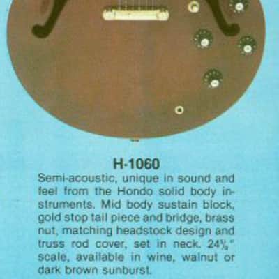 Extremely Rare: Hondo II Professional Japan H-1060 Semi-hollow 1981 - Wine image 18
