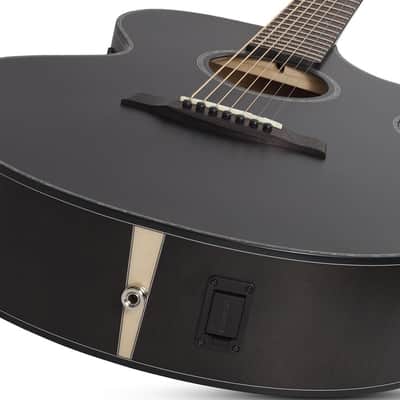 Schecter Orleans Stage-7 Acoustic Electric Guitar - Satin See Thru Black (3709) image 10