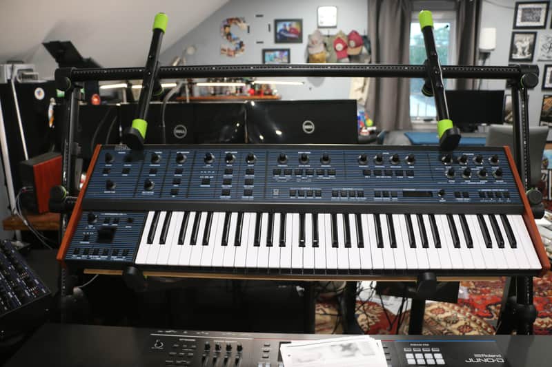 Behringer UB-Xa 16-Voice 61-Key Synthesizer 2023 - Present Blue with Wood Sides image 1