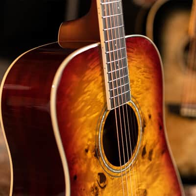 Washburn DFBDA Deep Forest Burl Collection Dreadnought Acoustic Guitar-Amber Fade Gloss image 14