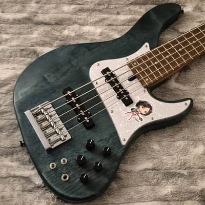 Bacchus Japan Tune-Up WL-524 H.J. FREAKS Signature - 24-Fret Jazz Bass - 5-String - Active / Passive - Natural Green image 1