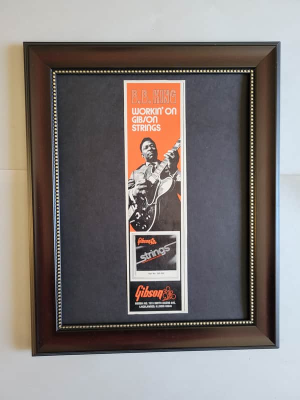 1973 Gibson Guitars Color Promotional Ad Framed B B King Lucille Original image 1