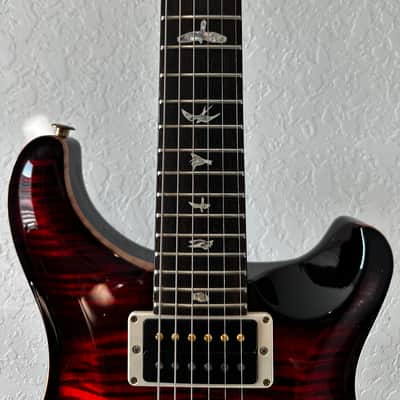 PRS P24 / Custom 24 Piezo 10-Top Fire Red Burst w/ gold hybrid hardware image 4