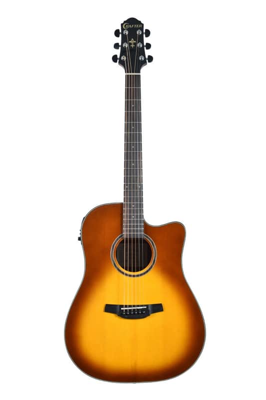 Crafter Silver Series 250 Dreadnought Acoustic Electric Guitar - Brown Sunburst image 1