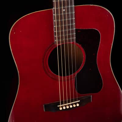 Vintage 1977 Guild D-25 Cherry Acoustic Guitar With OHSC image 4