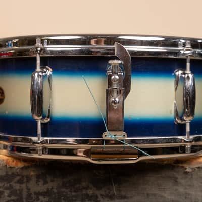 1960s Slingerland 5x14 Blue and Silver Duco Student Snare Drum image 2