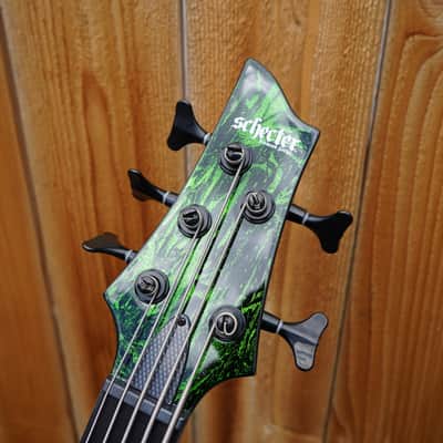 Schecter DIAMOND SERIES C-5 Silver Mountain Toxic Venom Left Handed 5-String Electric Bass (2021) image 5