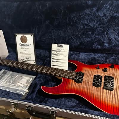 Schecter Sunset 24 Hardtail USA Custom Shop 2021 - Red Stain/Black Burst - w/ COA & Case - NEW image 1