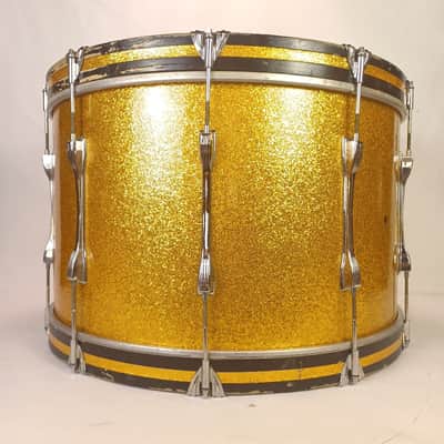 Ludwig 14x24"Gold Sparkle Virgin Bass Drum 6Ply Maple Concert/Marching Kick 10lg image 3
