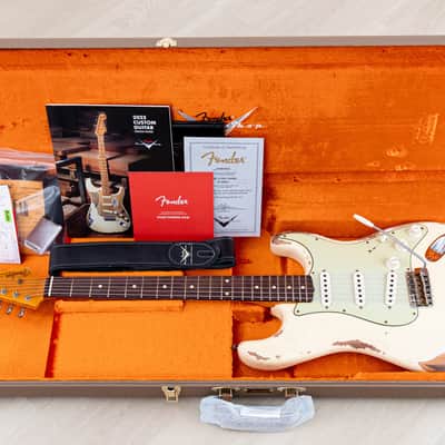 2023 Fender Custom Shop 1961 Stratocaster Heavy Relic Olympic White w/ Case, CoA image 18