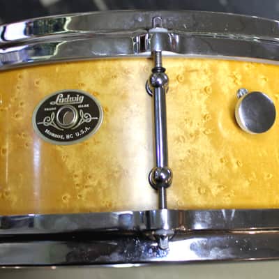 Ludwig Custom Shop Birdseye Maple 5x14" 10- Tube Lug Snare Drum with Die Cast Hoops image 1