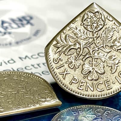 One “Brian May Inspired “ Queen Elizabeth Sixpence Handmade Vintage Coin Pick. image 2