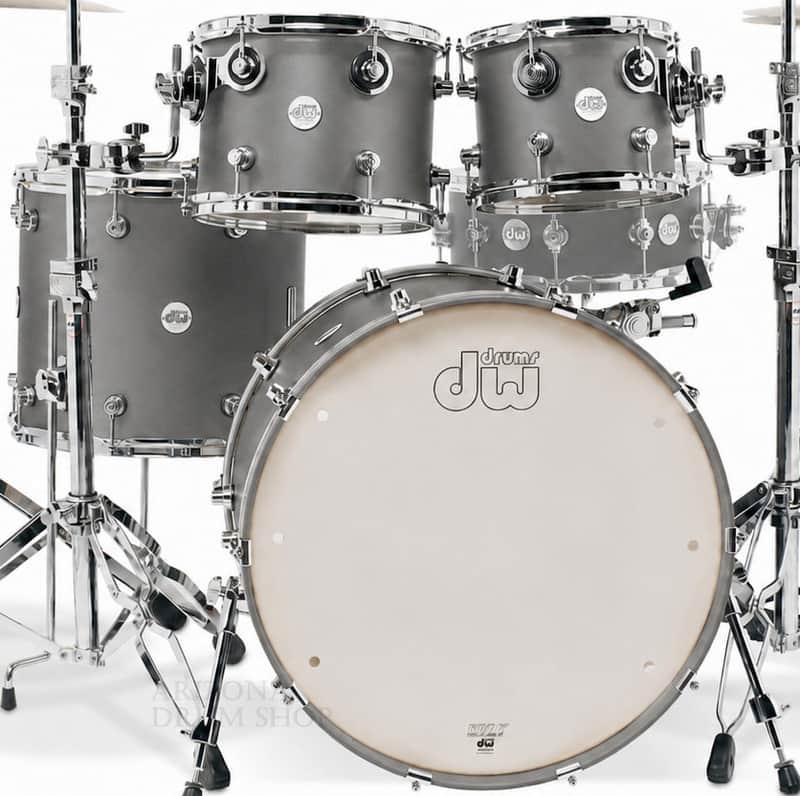 DW Design Series 7x10/8x12/14x16/16x22" 4pc Shell Pack Limited Edition Titanium Satin image 1