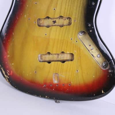 1976 Fender Jazz Bass BODY Sunburst ASH Super GREAT Heavy Wear USA 3-Bolt Weight 6.4 lbs 1970's Vintage image 11