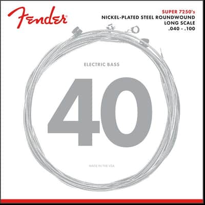 Fender 7250L Long Scale Nickel Plated Bass Strings .040 -.100 Made in USA image 1