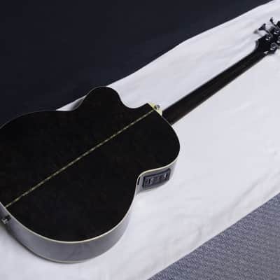 MICHAEL KELLY Dragonfly 5-string FRETLESS acoustic electric BASS guitar Trans Black w/Case - Used image 8