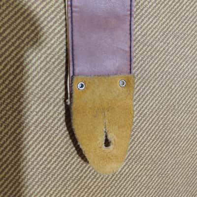 Rare Fender vintage strap 1969/1971 USA White Brown Yellow monogram horizontal logo metal fix EXC +++ image 8