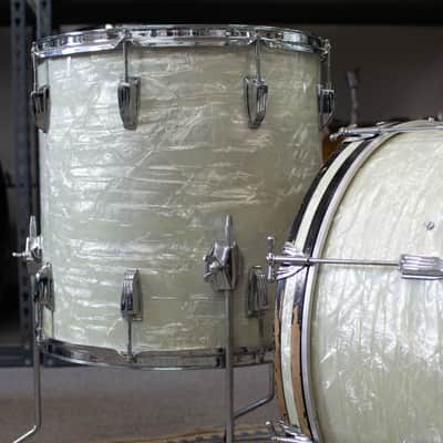 1960s Ludwig "Super Beat" White Marine Pearl Drum Kit image 3