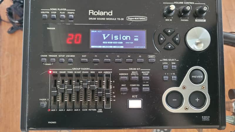 Roland TD-30KV V-Drum Kit with Mesh Pads 2010s - Black image 1